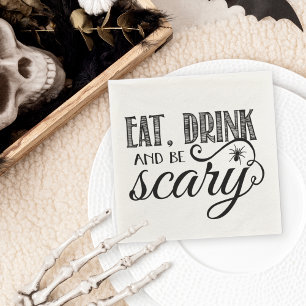 Serviette En Papier Mangez, buvez et soyez effrayant Halloween Party