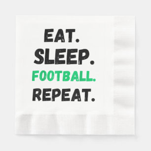 Serviette En Papier Mangez Le Football Dormir Répéter Maigre Manger Le