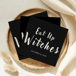 Serviette En Papier Mangez les Sorcières Drôle Halloween Noir