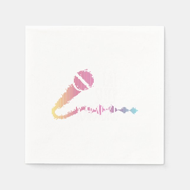 Serviette En Papier Mangez Sleep Karaoke Microphone Musique Chanter Ca (Devant)