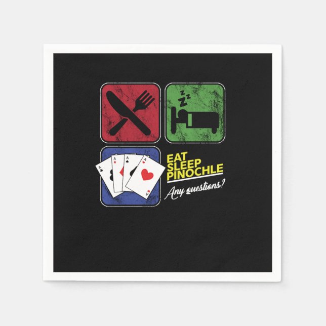 Serviette En Papier Mangez Sleep Pinochle Joueurs Penochle Gamble Card (Devant)
