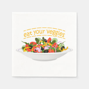 Serviette En Papier Mangez vos Légumes Citer salade fraîche mélange bo