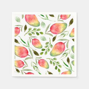 Serviette En Papier Mangues aquarelles   Motif   Fruit