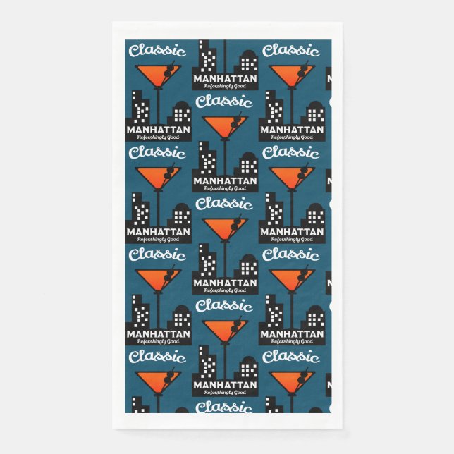 Serviette En Papier Manhattan Cocktail Wall Art (Devant)