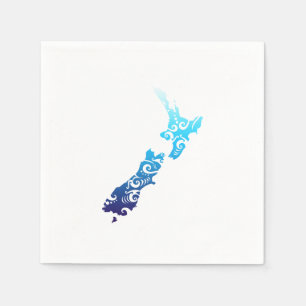 Serviette En Papier Maori New Zealand Map Tribal