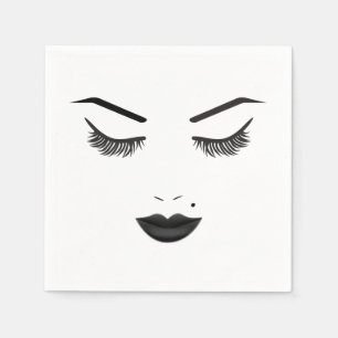 Serviette En Papier Maquillage Lèvres Noires Visage Sourcils Lèvres Gl