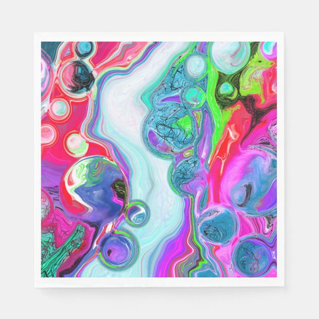 Serviette En Papier Marbre coloré Fluid Art (Devant)