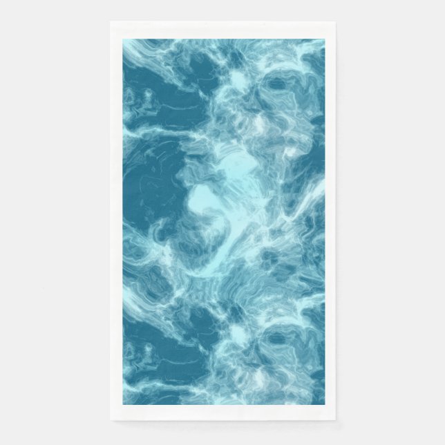Serviette En Papier Marbre d'eau bleue (Devant)