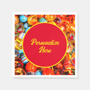 Serviette En Papier Marbres de verre coloré