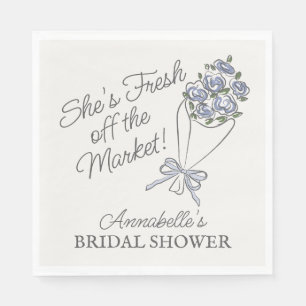 Serviette En Papier Marché aux fleurs bleues Fête des mariées florale 