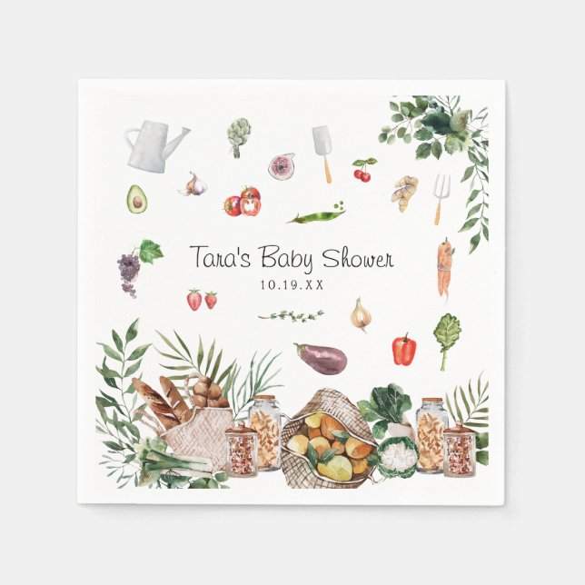 Serviette En Papier Marché des fermiers cultivés localement | BABY SHO (Devant)