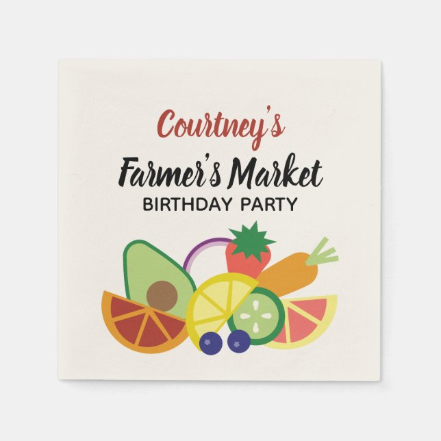 Serviette En Papier Marché des fermiers Fruits de fête d'anniversaire  (Devant)