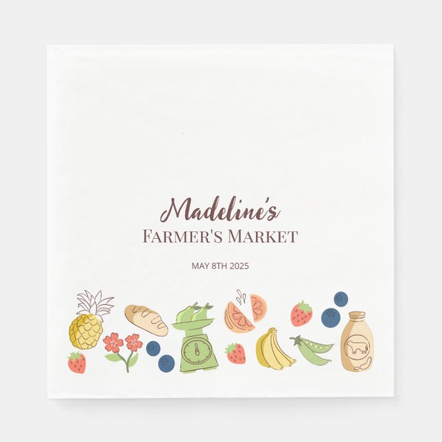 Serviette En Papier Marchés des fermiers produit d'anniversaire (Devant)