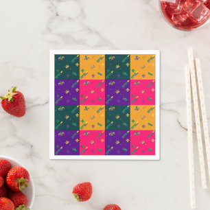 Serviette En Papier Mardi Gras Carnaval Arlequin Fleur de Lis Diamant