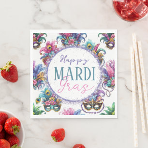 Serviette En Papier Mardi Gras festif