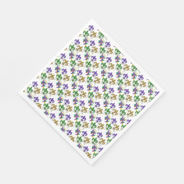 Serviette En Papier Mardi Gras fleu de lis (Coin)