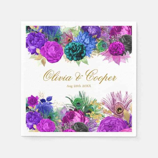 Serviette En Papier Mardi Gras Gold Mariage de luxe (Devant)