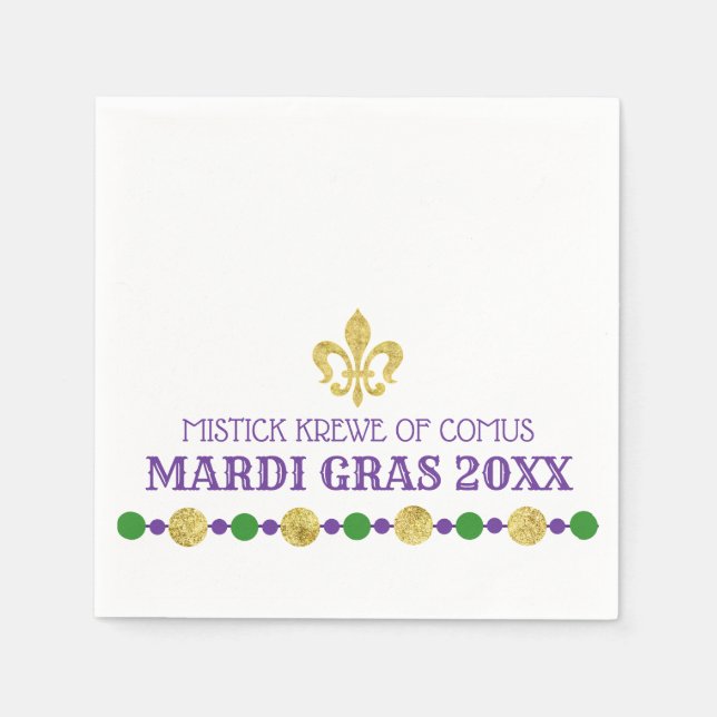 Serviette En Papier Mardi Gras | Mascarade du carnaval (Devant)