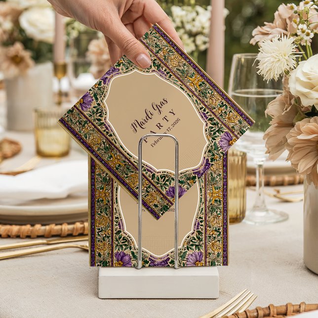 Serviette En Papier Mardi Gras Masqué Cadre Orné (Créateur téléchargé)