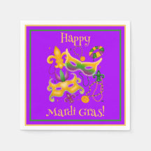 Mardi Gras Masque Fleur de Lis Perles King Cake