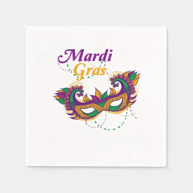 Serviette En Papier Mardi Gras Street Party Carnaval Masque cadeau (Devant)