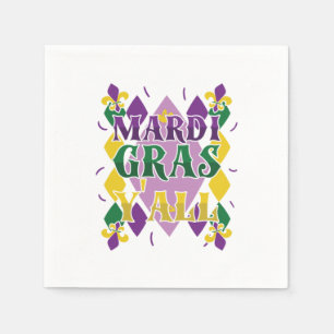 Serviette En Papier Mardi Gras Yall Street Party Carnival Cadeau