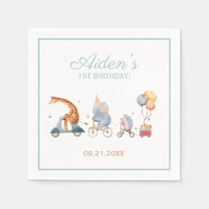 Serviette En Papier Mare Animal Train Neutre Anniversaire Fête
