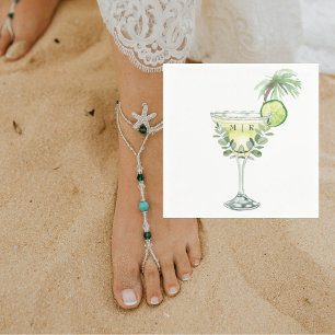 Serviette En Papier Margaritas Tropical Monogramme II