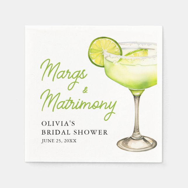 Serviette En Papier Marges modernes et Fête des mariées de cocktails M (Devant)
