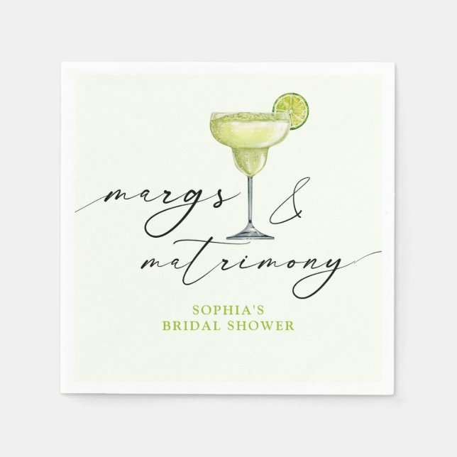 Serviette En Papier Margs & Matrimony Green Lime Bridal Shower (Devant)