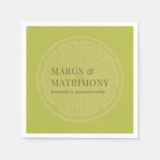 Serviette En Papier Margs & Matrimony Vert Citron Enterrement de Vie d