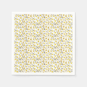 Serviette En Papier Marguerites Modèle Moderne Elégant Jaune Blanc