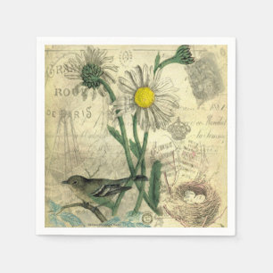 Serviette En Papier Marguerites vintage