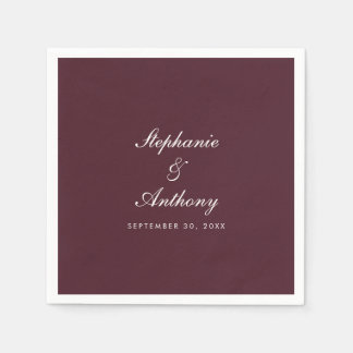 Serviette En Papier Mariage à la villa toscane en écriture bourguignon