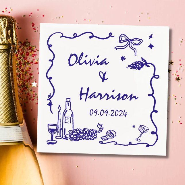 Serviette En Papier Mariage à main blanche (Créateur téléchargé)