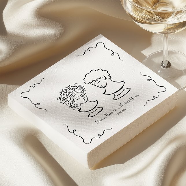 Serviette En Papier Mariage à main fantaisiste (Créateur téléchargé)