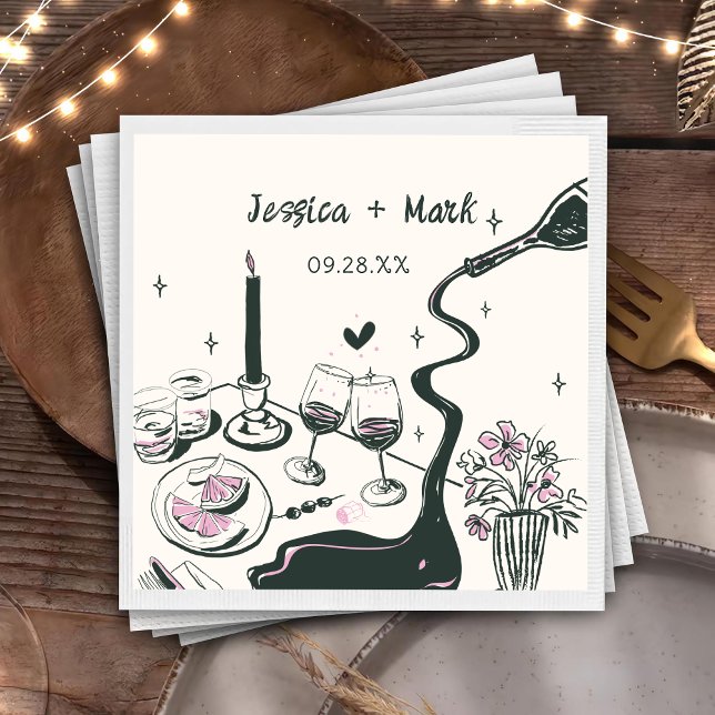 Serviette En Papier Mariage à main fantaisiste (Créateur téléchargé)