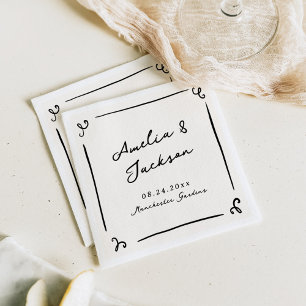 Serviette En Papier Mariage à main fantaisiste