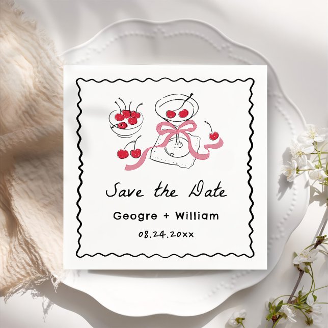 Serviette En Papier Mariage à main moderne et capricieux (Créateur téléchargé)