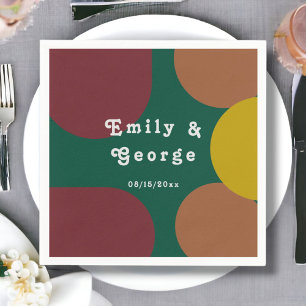 Serviette En Papier Mariage Abstrait moderne Super rétro 70