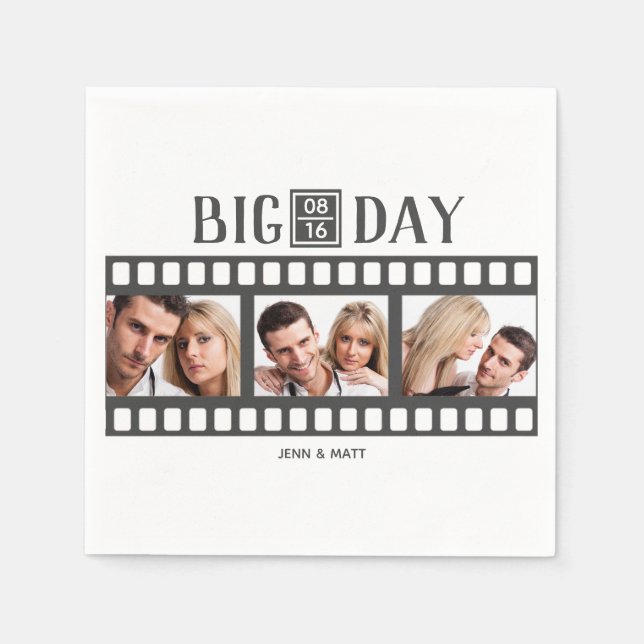 Serviette En Papier Mariage Ajouter 3 Photos Film amusant (Devant)