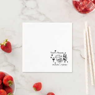 Serviette En Papier Mariage Amusant, Police Fantaisiste et Vibrations 