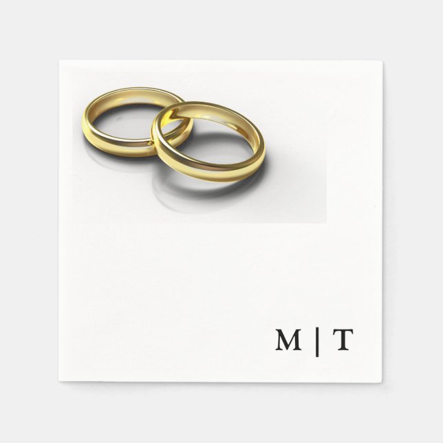 Serviette En Papier Mariage anneaux Mariage papier Napkin (Devant)