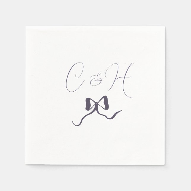Serviette En Papier mariage arc lavande (Devant)
