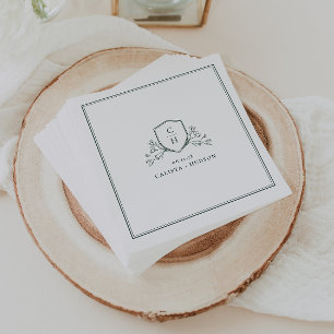 Serviette En Papier Mariage Armoiries Monogramme BRUNSWICK