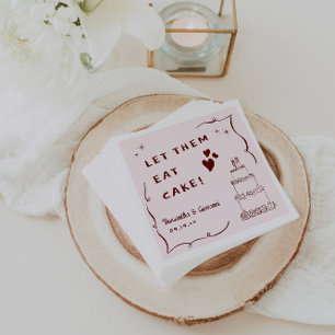 Serviette En Papier Mariage   Art Doodle Rétro Fantaisiste