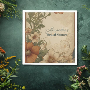 Serviette En Papier Mariage Art Nouveau Vintage sous les Bougainvillée