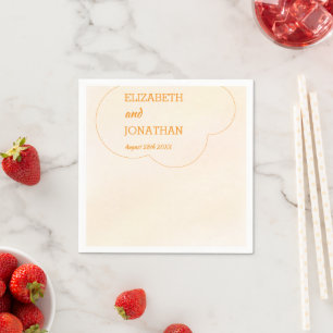 Serviette En Papier Mariage au coucher de soleil orange