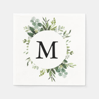 Serviette En Papier Mariage au feuillage de eucalyptus délicat magnifi