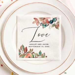 Serviette En Papier Mariage au Jardin Botanique   Scénario de la forêt